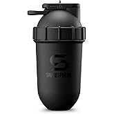 SHAKESPHERE Tumbler Protein Shaker Bottle - BPA-Free 24oz Blender Shaker Cups for Protein Shakes, Purees, Fruit, Smoothies & Pre Workout with Clear Window - Bladeless Mixer & Leak Proof - Matte Black