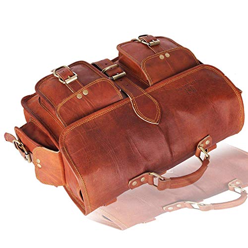 Leather Native 2 Side Pouch Brown Leather Motorcycle Side Pouch Saddlebags Saddle Bag Panniers (2 BAGS) - Thumbnail 3
