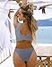 BMJL Women's Sexy Detachable Padded Cutout Push Up Striped Bikini Set Two Piece Swimsuit (M,Navy & White)