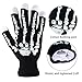 Skeleton Led Gloves, DUZCLI Flashing Finger Light Up Gloves - Kids and Adult Size with Extra Batteries - for Rave, Halloween, Party Light show, Concerts, Disco, Party ,Skeleton,L(Adult-Over 10 Year old)