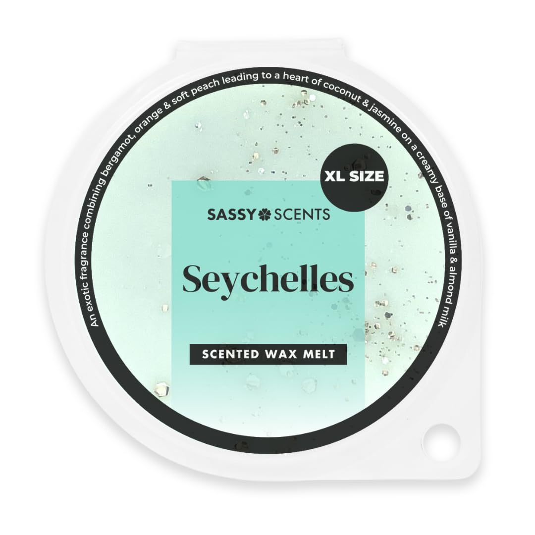 Sassy Scents Seychelles Wax Melts | Up to 108 Hours Burn Time | Made in the UK | 70g XL