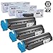 LD Set of 3 Okidata Compatible 44992405 Black Laser Toner Cartridge for The MB451W MFP Printers