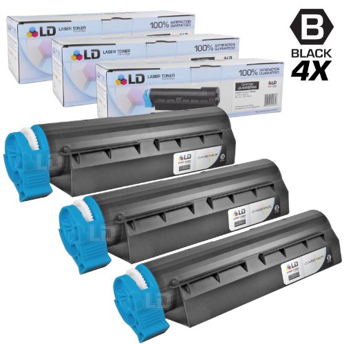 LD Set of 3 Okidata Compatible 44992405 Black Laser Toner Cartridge for The MB451W MFP Printers
