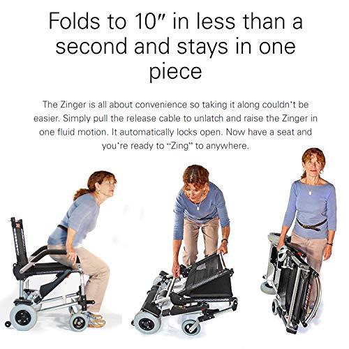 Zinger Chair, Ultra-Portable Motorized Mobility Chair, Lightweight, Folding Electric Mobility Chair, Airline Travel Compatible, Blue - Thumbnail 2