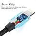 Aimus Phone Charger Cable, 3 Pack 4FT+4FT+6FT Cotton Braided Data Cable Line with LED Light USB Charger Cable Gaming Charging Cable Cord Compatible with iPhone X/8/7/6/6s/5/, iPad and iPod- Black