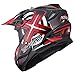 1Storm Adult Motocross Helmet BMX MX ATV Dirt Bike Four Wheeler Quad Motorcycle Full Face Helmet Racing Style: HF801 Sonic Red