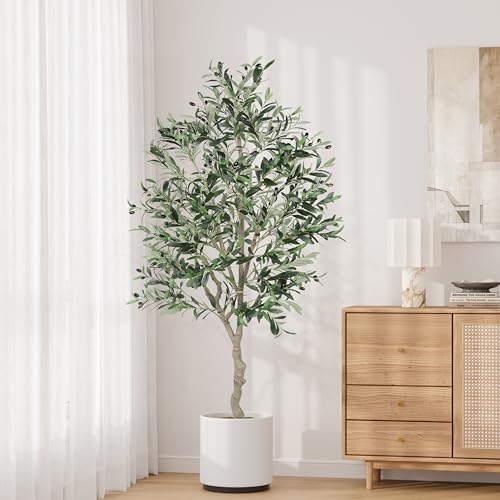Dripex Large Artificial Olive Tree in Pot 180cm Artificial Olive Tree Home Living Room Bedroom Office Garden Decoration