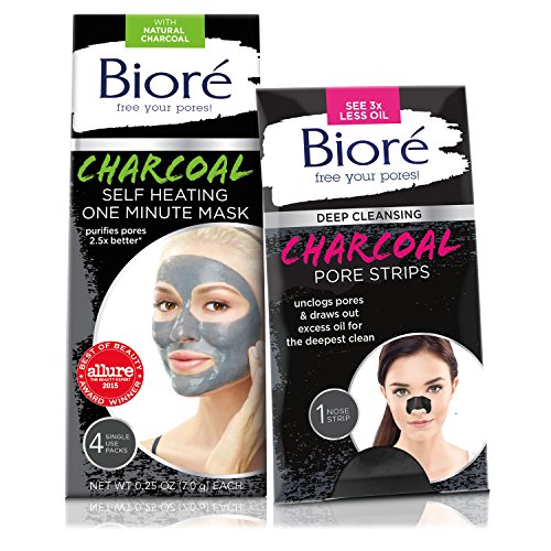 image for Bioré Charcoal Self-Heating One Minute Mask (4 Count) + One Bioré De