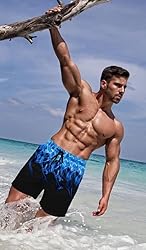 Lzzidou Men's Swim Trunks 9 Inch Inseam Bathing