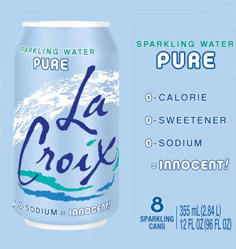 LACROIX SPARKLING WATER, PURE, 12 FL OZ (PACK OF 8)