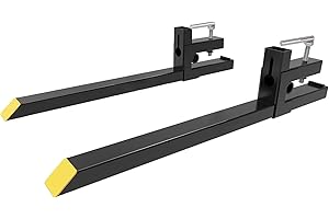 Atatod 43" Pallet Forks,2000lbs Heavy Duty Tractor Quick Attach Bucket Forks,Clamp on Pallet Forks for Tractor Attachments, Loader Bucket Skid Steer