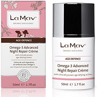 Omega 3 Advanced Night Cream - With Anti Aging Hyaluronic Acid, Peptides, Omega-3 - Natural, Organic, Vegan, Firming and Hydrating Moisturizer for Face - Reduces The Appearance of Wrinkles