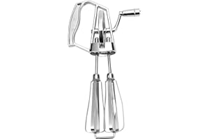 Ioensy 10.24inch Egg Beater Hand Crank Rotary Mixer Lightweight Handheld Ergonomic Portable Hand Whisk Kitchen Gadget for Coo