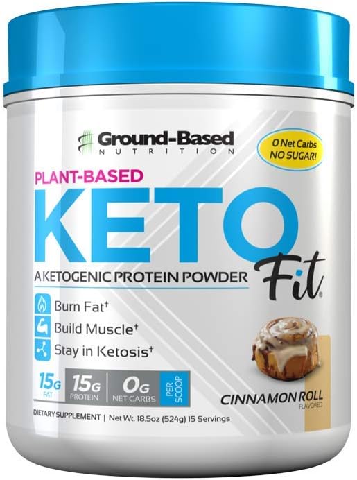 Ground-Based Nutrition Keto Protein - Keto Fit - Plant Based Organic Ketogenic Protein with MCT Oil | Burn Fat, Increase Ketones, Boost Metabolism | Vegan - No Sugar