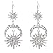 HSWE Star Moon Burst Rhinestone Drop Earrings for Women Crystal Dangle Earrings wedding Party Jewelry (Silver)