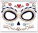 10 Packs Day of the Death Halloween Temporary Face Tattoos, Families Sugar Skull Black Skeleton Web Full Face Mask Tattoos for Party Favor Supplies