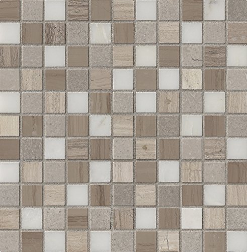 M S International Arctic Storm 1 In. X 1 In. Honed Marble Mesh-Mounted Mosaic Tile, (10 sq. ft., 10 pieces per case)