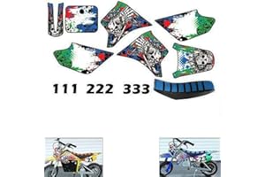 Burly Effects Graphics kit for Razor MX350 MX400 MX500 MX650 Electric Dirt Bikes (MX350 & MX400 with Blue Seat Cover)