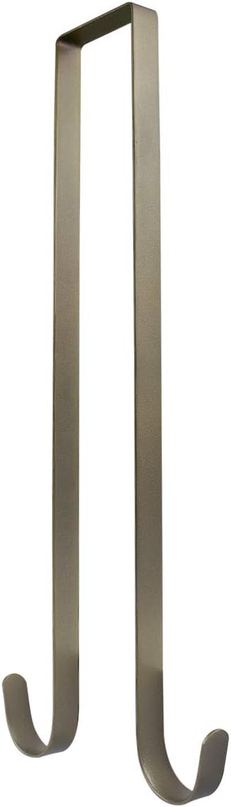 Wreath Hangers - BNYZWOT 15 Inches Double Sided Wreath Metal Door Hanger, Double Hook Wreath Hanger for Front Door Large Christmas Wreaths Decorations 20lbs Capacity Premium Sturdy Metal Hook Bronze