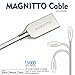 MAGNITTO Metal Braided Charging Cable - Metal Silver 3.3ft 2.4amp