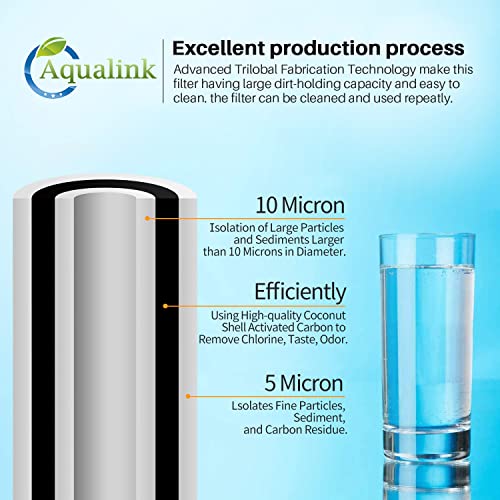 AQUALINK 5 Micron 10" x 4.5" Whole House Sediment Activated Carbon