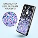 Caka Google Pixel 2 XL Case, Google Pixel 2 XL Glitter Case Starry Night Series Luxury Fashion Bling Flowing Liquid Floating Sparkle Girly Soft TPU Black Case for Google Pixel 2 XL (Blue Purple)