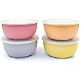 Elk and Friends Stainless Steel Bowls + Silicone Sleeve and Storage Lid | Baby, Toddler, Kids | Cereal & Snack Bowls | Storage Containers | Dishwasher Safe | 4 Pack