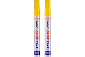 CRAIIBY Yellow Paint Markers, 2 Pack Oil-Based Waterproof Quick Dry Permanent Paint Pen Set for Rocks Painting, Wood, Fabric, Plastic, Canvas, Glass, Mugs, Metal, Tire, Stone, DIY Craft
