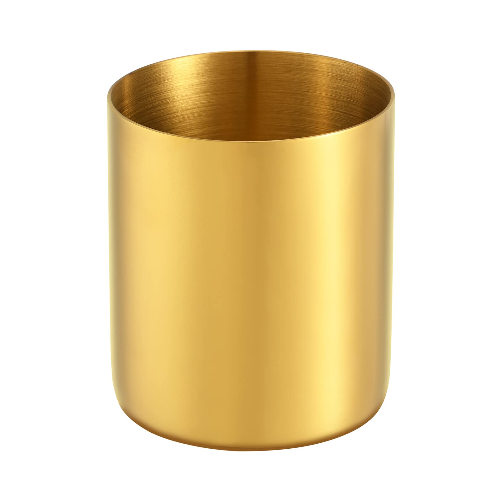luvtree Gold 304 Stainless Steel Pencil Holder with Vacuum Coating – Desk Stationery, Makeup Brush, Kitchen Utensil, and Coffee Table Organizer – No Fading or Discoloration