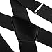 GoTEK Mens X Shape Braces Adjustable and Elastic Suspenders with A Very Strong Clips - Heavy Duty 50MM Wide Black OS