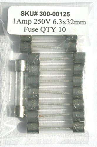 1 amp 250v / 6.3x32mm fuse / 1AMP 250 volts/Slow Blow/Lot of 10
