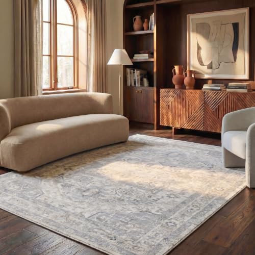 SAFAVIEH Brentwood Collection 8' x 10' Ivory/Grey BNT852D Medallion Distressed…
