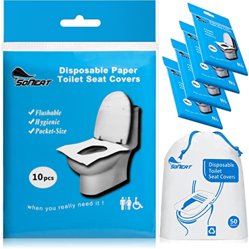 SoNeat Disposable Toilet Seat Covers 50 CT of XL Thick Flushable