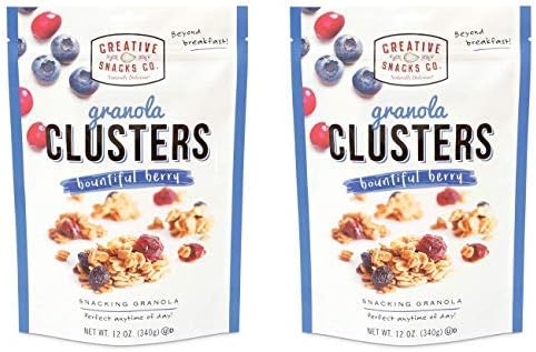 Creative Snacks Bountiful Berry Granola Clusters, Great for Snacking or Cereal, 2 pk, 12 Ounce Resealable Bags