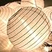 KI Store Lantern String Lights Set of 10 Extendable Plug-in Oriental Style Lanterns with Lights for Weddings Parties Bedroom Decoration (Plain White)