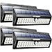 URPOWER Solar Lights, 78 LED Solar Motion Sensor Lights Outdoor Waterproof Solar Powered Security Light Motion Activated Auto On/Off Solar Wall Lights for Patio Deck Yard (Cool White, 4 Pack)