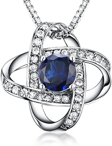Casfine September Sapphire Birthstone Necklace - Deepblue Graduation AAA Cubic Zirconia Birthstone Necklace Deepblue Exquisite Gift Package Women
