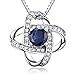 Casfine September Sapphire Birthstone Necklace - Deepblue Graduation AAA Cubic Zirconia Birthstone Necklace Deepblue Exquisite Gift Package Women
