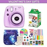 Fujifilm Instax Mini 9 Camera + Fujifilm Instax Mini Camera + Camera Instax Mini 9 Purple+ Instax Mini 9 Case + Instax Accessories Kit Bundle, Instant Camera Gift Sets - Light Purple