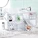 InterDesign Rain 4-Drawer Cosmetic Organizer for Makeup, Beauty Products - Flip Tower, Clear