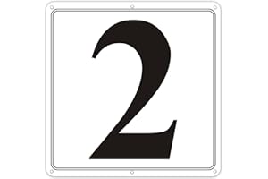 i-CowFun Premium Metal Number Signs 2 - Aluminum 12" X 12" Parking Spot Numbered Signs Outdoor, Large, for Floor, Dock, Court, Aisle, Field, High Visibility, Weather-Resistant, No Fade