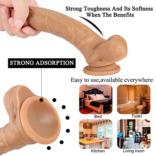 image for UC Global Trade Inc Dildo 8 inch Realistic Lifelike Penis Toy with Suc
