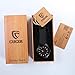 CUCOL Wood Watch Black Sandalwood Natural Wooden Watches Genuine Leather Band