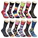 Groovy Socks Men’s Fun & Funky Colorful Fashion Patterned Dress Socks - 12 Pack (10-13 / Shoe: 6-12, Assorted 11)