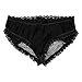 YiZYiF Sissy Pouch Panties Men's Lace Transparent Bikini Open Butt Bikini Thongs Black Large(Waist 29.0-41.0