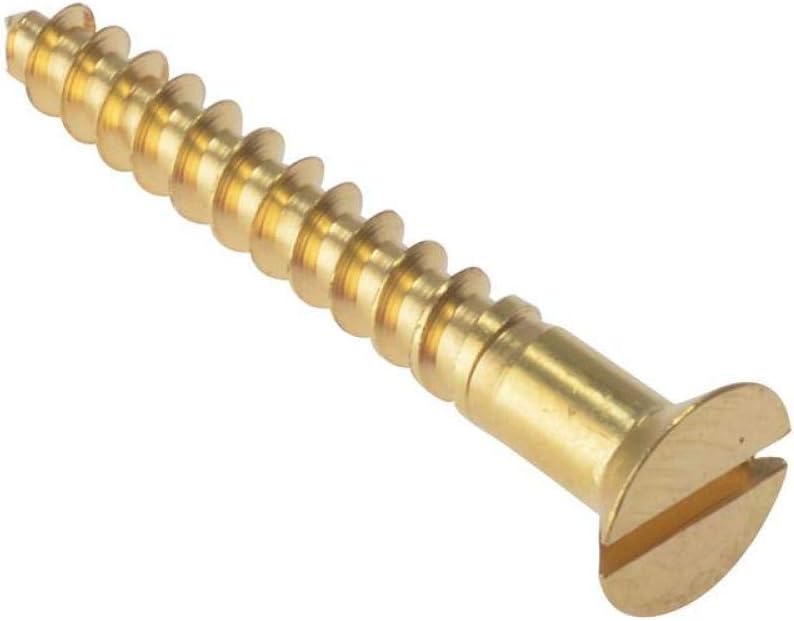 ForgeFix Wood Screws - Solid Brass, Multi-colour, 1" x 8