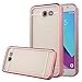 TabPow Galaxy J7 Prime 2017 Case, Transparent Clear Slim Scratch Resistant Protective Cover with Luxury Bling Frame for Samsung Galaxy J7 Perx/Galaxy J7 Sky Pro/Galaxy J7 V/J7 2017 - Rose Gold Clear