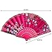 Tayfremn 10pcs Floral Folding Hand Fan Flower Pattern Gold Side Lace Handheld Folding Fans Women Hand Folding Fans Vintage Retro Style Folding Fan