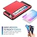 Vofolen Sliding Cover Card Slot Wallet Case Anti-Scratch Bumper Skin Hybrid Shield Armor Protective Shell - Red