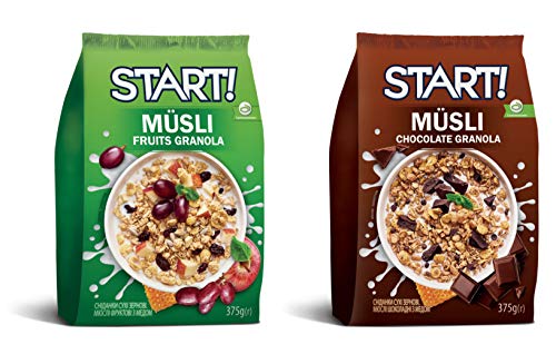 Start Muesli Granola Mix Honey with Cocoa and Honey with Fruits 13 oz